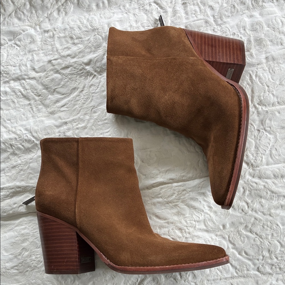 Vince Camuto Chestnut Suede Ankle Booties